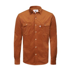 Ανδρικό Overshirt κοτλέ casual πουκάμισο ταμπά.