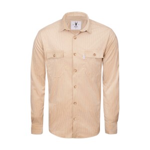 Ανδρικό Overshirt κοτλέ casual πουκάμισο μπεζ.