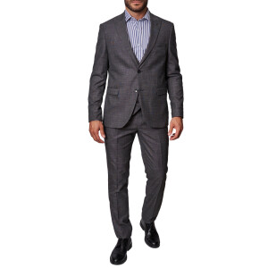 Aνδρικό κοστούμι 3 τεμαχίων slim fit γκρι γραφίτης.