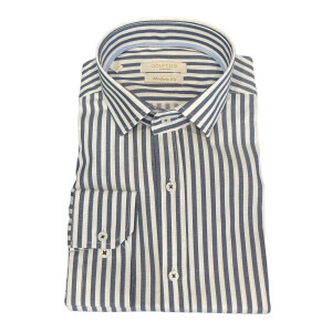 Ανδρικό πουκάμισο modern fit φαρδιά ρίγα μπλε.