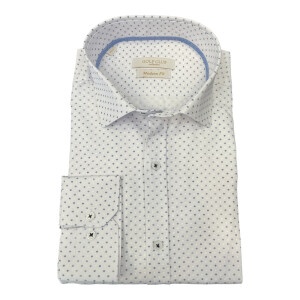 Ανδρικό πουκάμισο slim fit σχεδιαστικό λευκό.