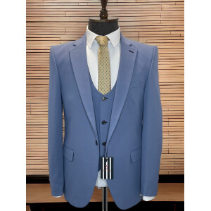 Ανδρικό κοστούμι 3 τεμαχίων slim fit ciel.