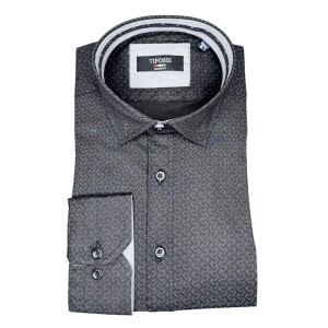 Ανδρικό πουκάμισο slim fit medio γκρι σκούρο.