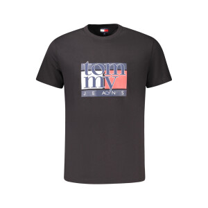 Tommy Jeans Ανδρικό T-Shirt με Box Logo Graphic Μαύρο