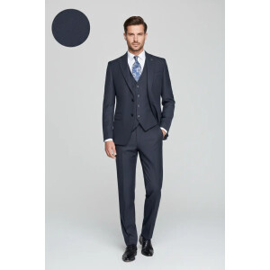 Ανδρικό κοστούμι μπλε 3 τεμαχίων slim fit