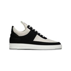 Filling Pieces Low Top Ghost Leather Sneaker – Black & Off-White
