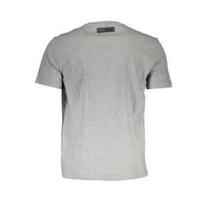 PLEIN SPORT Ανδρικό Γκρι T-shirt με κοντά μανίκια και λογότυπο
