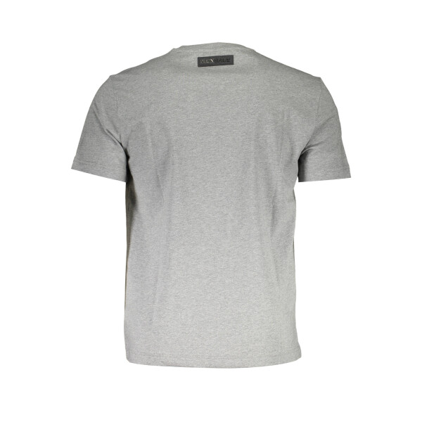 PLEIN SPORT Ανδρικό Γκρι T-shirt με κοντά μανίκια και λογότυπο