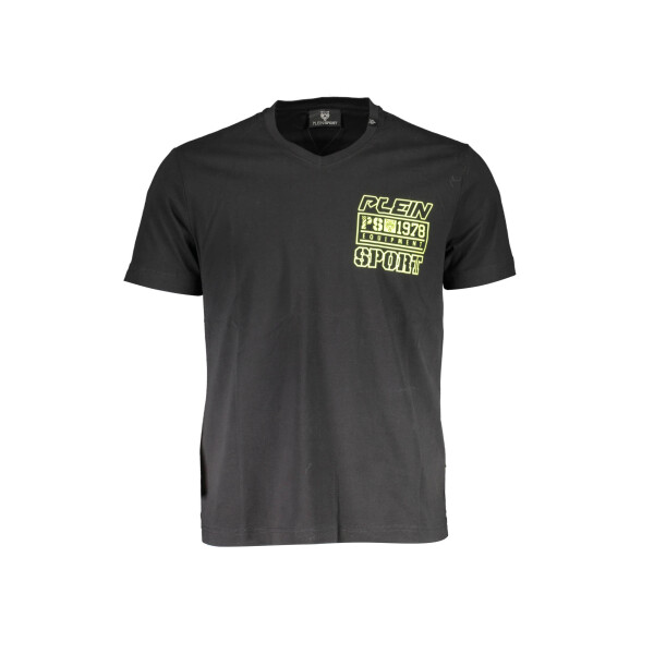 PLEIN SPORT Ανδρικό Μαύρο T-Shirt με κοντά μανίκια και print λογότυπο