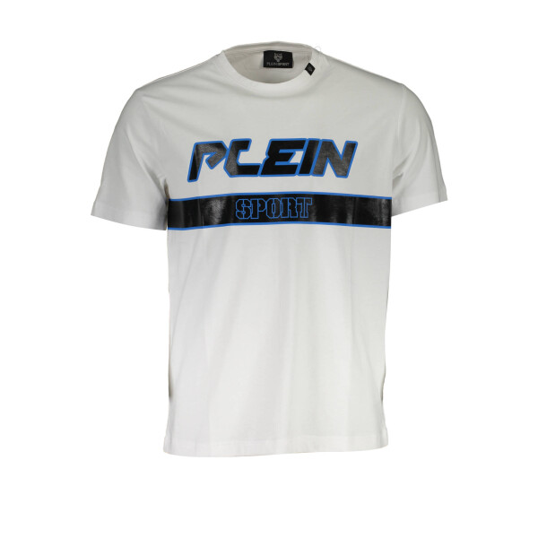 PLEIN SPORT Ανδρικό Λευκό T-shirt με κοντά μανίκια και λογότυπο
