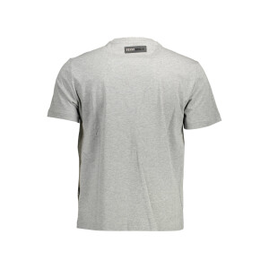 PLEIN SPORT Ανδρικό Γκρι T-shirt με κοντά μανίκια και λογότυπο