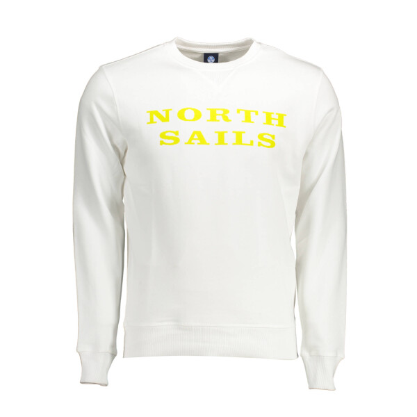 North Sails ανδρικό λευκό φούτερ με στρογγυλή λαιμόκοψη και λογότυπο