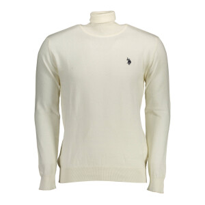 U.S. POLO ASSN.. Ανδρική Λευκή Μπλούζα με Ψηλό Λαιμό