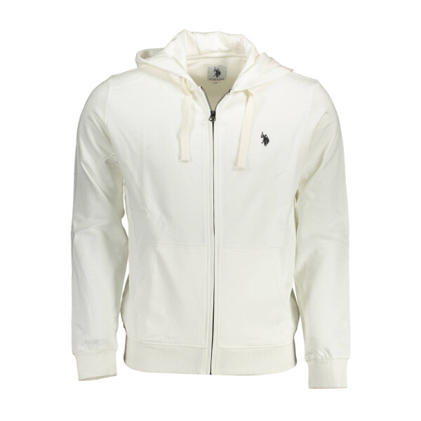 U.S. POLO ASSN.. Ανδρικό Λευκό Φούτερ με Φερμουάρ