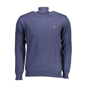 U.S. POLO ASSN.. Ανδρική Μπλε Μπλούζα με Ψηλό Λαιμό