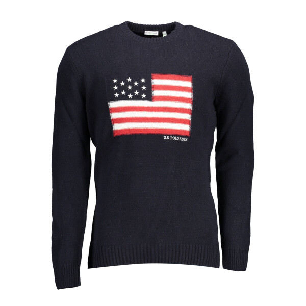 U.S. POLO ASSN.. ανδρικό πλεκτό σε μπλε χρώμα με στρογγυλή λαιμόκοψη