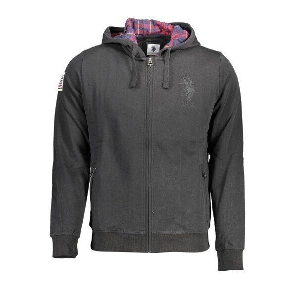 U.S. POLO ASSN.. Ανδρικό Μαύρο Φούτερ με Φερμουάρ