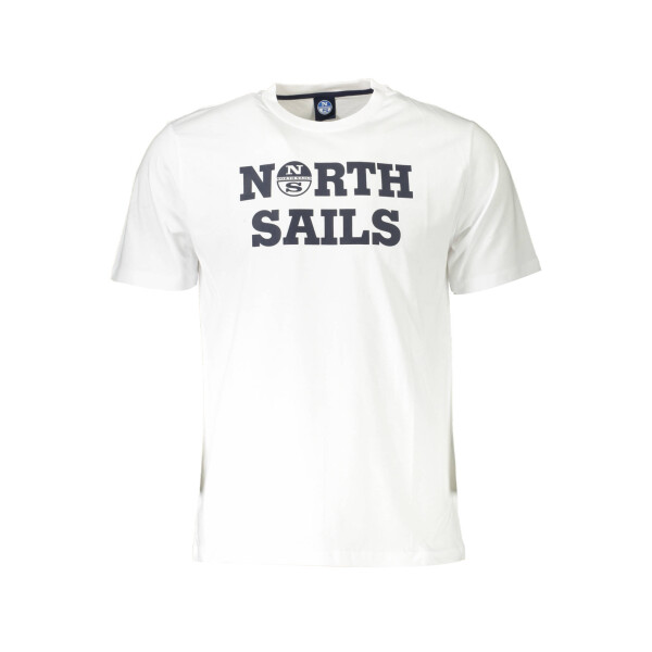 North Sails ανδρικό λευκό t-shirt με κοντά μανίκια και λογότυπο
