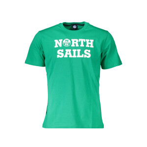 North Sails Ανδρικό Πράσινο T-shirt με στρογγυλή λαιμόκοψη και λογότυπο