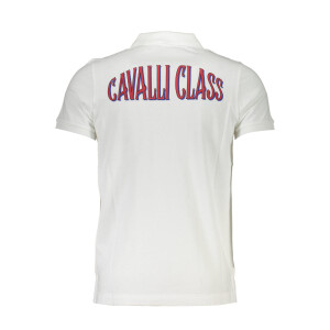 CAVALLI CLASS Ανδρική Λευκή Polo Μπλούζα με κοντά μανίκια