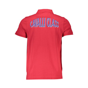 CAVALLI CLASS Ανδρική Κόκκινη Polo Μπλούζα με κοντά μανίκια και λογότυπο