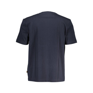 BOSS Ανδρικό Μπλε T-shirt με στρογγυλή λαιμόκοψη και λογότυπο