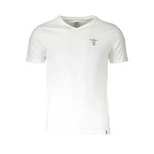 Aeronautica Militare Ανδρικό Λευκό T-shirt με V λαιμόκοψη