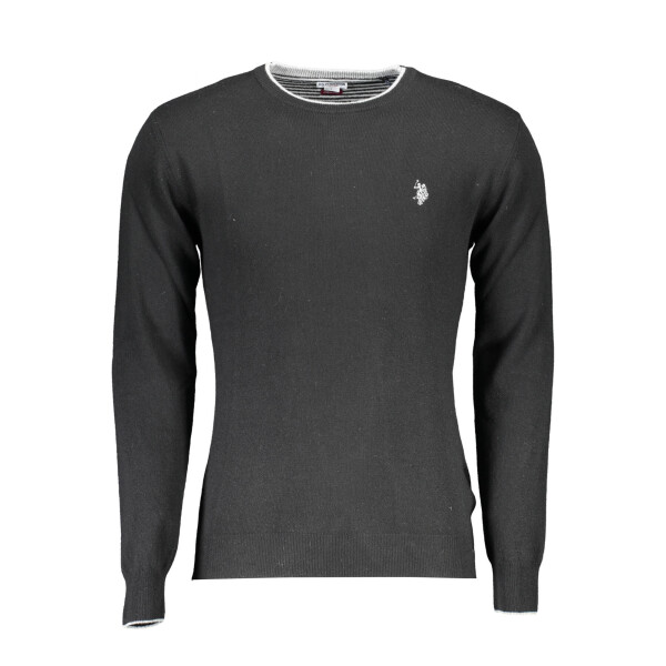 U.S. POLO ASSN.. Ανδρικό Μαύρο Πλεκτό με στρογγυλή λαιμόκοψη