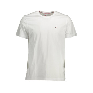 Tommy Hilfiger ανδρικό λευκό T-shirt με στρογγυλή λαιμόκοψη και κεντημένο λογότυπο
