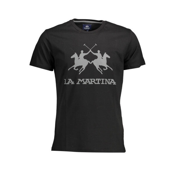 LA MARTINA Ανδρικό Μαύρο T-shirt με print λογότυπο