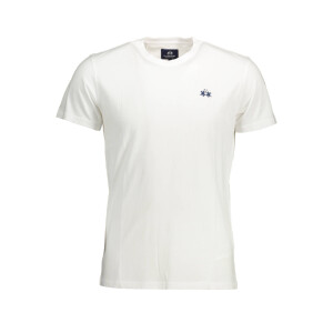 LA MARTINA Ανδρικό Λευκό T-shirt με κοντά μανίκια και λογότυπο