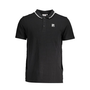 FILA Ανδρική Μαύρη Polo Μπλούζα με κοντά μανίκια και λογότυπο