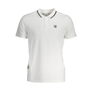 FILA Ανδρική Λευκή Polo Μπλούζα με κοντά μανίκια και λογότυπο