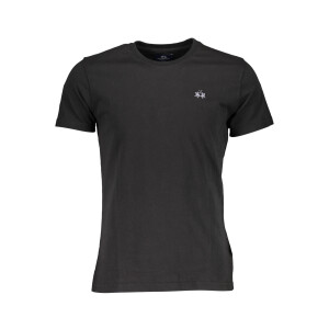 LA MARTINA Ανδρικό Μαύρο T-shirt με στρογγυλή λαιμόκοψη