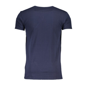 CAVALLI CLASS Ανδρικό Μπλε T-shirt με κοντά μανίκια και λογότυπο