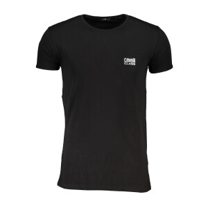 Cavalli Class Ανδρικό Μαύρο T-shirt με κοντά μανίκια και λογότυπο