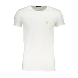 CAVALLI CLASS Ανδρικό Λευκό T-shirt με print λογότυπο