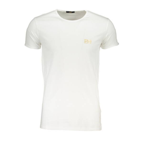 CAVALLI CLASS Ανδρικό Λευκό T-shirt με print λογότυπο
