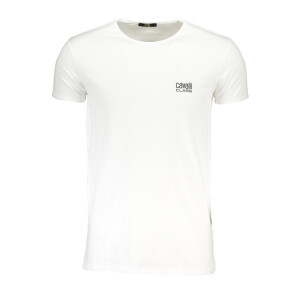 Cavalli Class ανδρικό λευκό T-shirt με κοντά μανίκια και λογότυπο