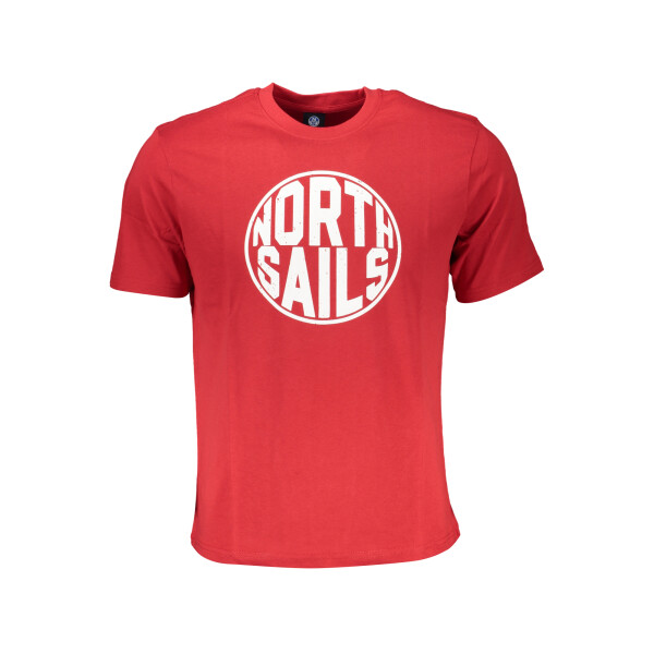 North Sails ανδρικό κόκκινο t-shirt με στρογγυλή λαιμόκοψη και λογότυπο