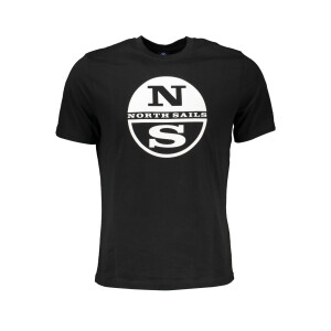 North Sails ανδρικό μαύρο t-shirt με κοντά μανίκια και λογότυπο