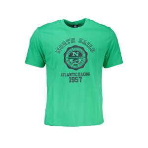 North Sails Ανδρικό Πράσινο T-shirt με στρογγυλή λαιμόκοψη και λογότυπο