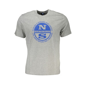 North Sails ανδρικό γκρι t-shirt με κοντά μανίκια και λογότυπο