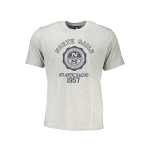 North Sails ανδρικό γκρι t-shirt με κοντά μανίκια και λογότυπο