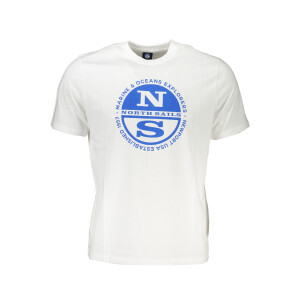 North Sails ανδρικό λευκό t-shirt με κοντά μανίκια και λογότυπο