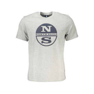 North Sails ανδρικό t-shirt σε γκρι χρώμα με κοντά μανίκια και λογότυπο