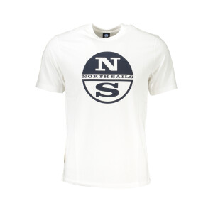 North Sails Ανδρικό Λευκό T-shirt με στρογγυλή λαιμόκοψη και λογότυπο