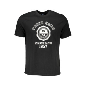 North Sails ανδρικό μαύρο t-shirt με κοντά μανίκια και λογότυπο
