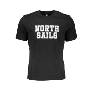 North Sails Ανδρικό Μαύρο T-shirt με κοντά μανίκια και λογότυπο