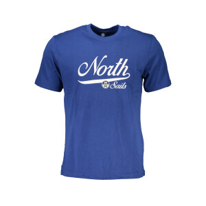 North Sails Ανδρικό Μπλε T-shirt με στρογγυλή λαιμόκοψη και λογότυπο